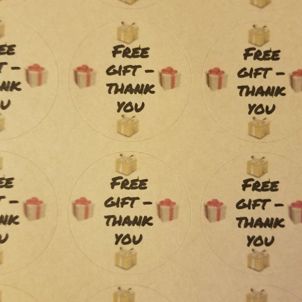 120 labels 1.5" Round Kraft Matte Gift Thank You